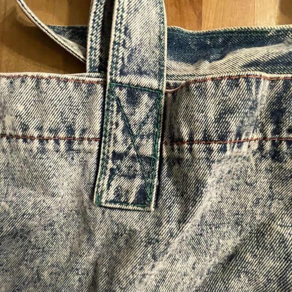 Torn Out Denim Jean Purse Stonewashed Tote Bag Vintage 80s 90s - Picture 5 of 9
